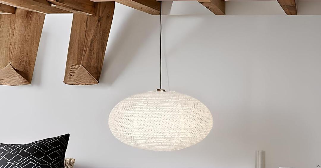 Paper Lantern Lampshade, Double-Layer White Oval Foldable Paper Lamp Shade, Soft Indoor Ceiling Lighting, for Bedroom, Apartment, Study, Hallway, Dining Room, and Living Room