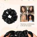 Yanibest 8 Pcs Satin Scrunchies - Silk Scrunchies Ponytail Holders, Soft Satin Hair Ties No DamageHair Accessories for Women Girls (Black)