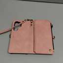 Defencase for Samsung Galaxy S25 Ultra Magnetic Wallet Case Compatible with Magsafe with RFID Blocking Zipper & Card Holder Women, PU Leather Detachable Phone Case for Galaxy S25 Ultra 6.9", Rose Pink