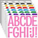 Bemeol 30 Sheets Large Letter Stickers 4 Inch Alphabet Letter Stickers Self Adhesive Sticker Letters for Bulletin Boards Classroom Home Decor(Multicolor)