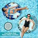 1/2 Packs Inflatable Pool Floats Adult Tube Floaties for Floating Pool Chair Float Lounger Floats Raft with Cup Holder