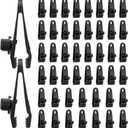 48 PCS Tarp Clips Heavy Duty Lock Grip, ABS Tarp Clamps with Teeth, Reusable Shark Tent Fasteners for Camping Awnings, Car Truck, Boat, Pool Covers (Black)