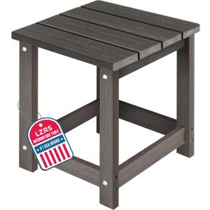LZRS Square Patio Side Table, Heavy Duty HDPE Outdoor End Table with Wood Texture, Weatherproof Composite Table for Adirondack Chairs, Deck, Pool, Indoor/Outdoor, No Peeling or Cracking(Brown Mixture)
