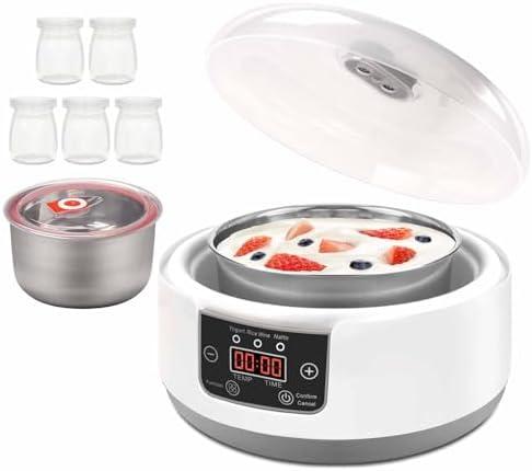 Yogurt Maker Machine, Probiotic Yogurt Maker With Temperature Control, 1.2L Automatic Digital Yogurt Maker With Lcd Display (With 5 Cups)