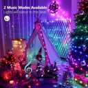 BrizLabs July 4th Fairy Lights, 66ft 200 LED Color Changing Fairy Lights with Remote, Plugin Red White Blue Twinkle Light RGB Rainbow Starry Xmas Light Music Sync for Xmas Halloween Home Party Wedding