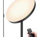 Floor Lamps for Living Room, 69" Tall LED Lamp, 2800LM Standing Lamp Remote & Foot Switch with 1H Timer, 2700-6500K Stepless Dimmable Modern Pole Light for Bedroom, Reading, Black