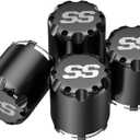 SS Golf Cart Wheel Center Caps-4 Pack,Fits EZGO,Club Car,Yamaha - 2.75" Black Hub Caps for 8, 10, 12 inch Rims,Push-in Style,Height 3.21"