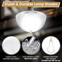 2 Pack Clip On Lamp Shade, 8" DIA x 4 1/4" Height Light Cover for A Type Bulb, Lamp Cover for Deco Exposed Bare Bulb Fixture, Acrylic Dome Clip on Standard Shades for Home Bathroom Office