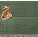 HOMERILLA Reversible 3 Cushion Couch Cover for Dogs Water Resistant Washable Pets Furniture Protector Sofa Cover with Elastic Straps (68" Sofa, Army Green/Khaki)