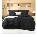 Litanika Black Full Size Comforter Set with Sheets - 7 Pieces Bed in a Bag Full Tufted Complete Bedding Sets with Comforter, Sheets, Pillowcases & Shams
