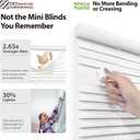 DEZ FURNISHINGS Cordless 1" Signature Mini Blind with Flexible Slats, 27" W x 48" H, Pearl White