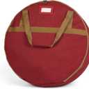 Covermates Keepsakes Wreath Storage Bag  Heavy-Duty Polyester with Buckle Straps & Interior Pouch  Protective Holiday Wreath Organizer with Handles, D-Ring & Label Window, Red (24 Diameter x 7H - Standard)