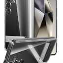Case for Samsung Galaxy S24 Clear with Kickstand,Transparent TPU Hard PC Back Slim Fit Anti-Yellowing Anti-Fall Phone Cover for Galaxy S24 (Clear)