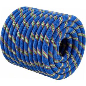 Double Braided Arborist Rigging Rope, 1/2" x 100 ft Strength Bull Rope, 48-Strand Polyester Static Rope for Tree Work, Pulling, Towing, Swing(Blue)