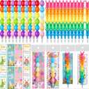 MotiMind 48 Pieces Easter Party Favors Stackable Pencils for Kid, 24 Bunny Egg Stacking Pencils with 24 Card Rabbit Pencil for Easter Basket Goodie Bag Stuffers Egg Hunt School Student Reward Gift