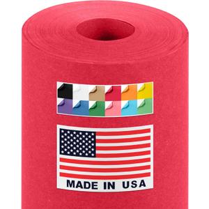 USA Made 18" x 1200" Red Kraft Paper Roll, 45 lbs Thickness, American Quality Kraft Paper for School, Poster Arts, Bulletin Board - Odorless, Non-Toxic, Safe for Kids