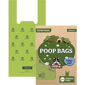 Pogis Dog Poop Bags with Handles  Extra-Thick, Leak-Proof, Large, Fresh Scent, 300-Count