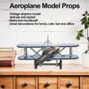 Airplane Decor, Vintage Metal Boy's Room Props Desktop Decoration, Hanging Aircraft Handicrafts for Home, Cafe, Bar, and Office Decor, Christmas Birthday Gifts, Christmas Decorations (Blue)