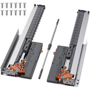 20 Inch Push to Open & Soft Close Undermount Drawer Slides, Full Extension Concealed Drawer Glides, Heavy Duty 100 LB Load Capacity, Fits 1/2"5/8" Drawer Sides & Frameless Drawers, 1 Pair