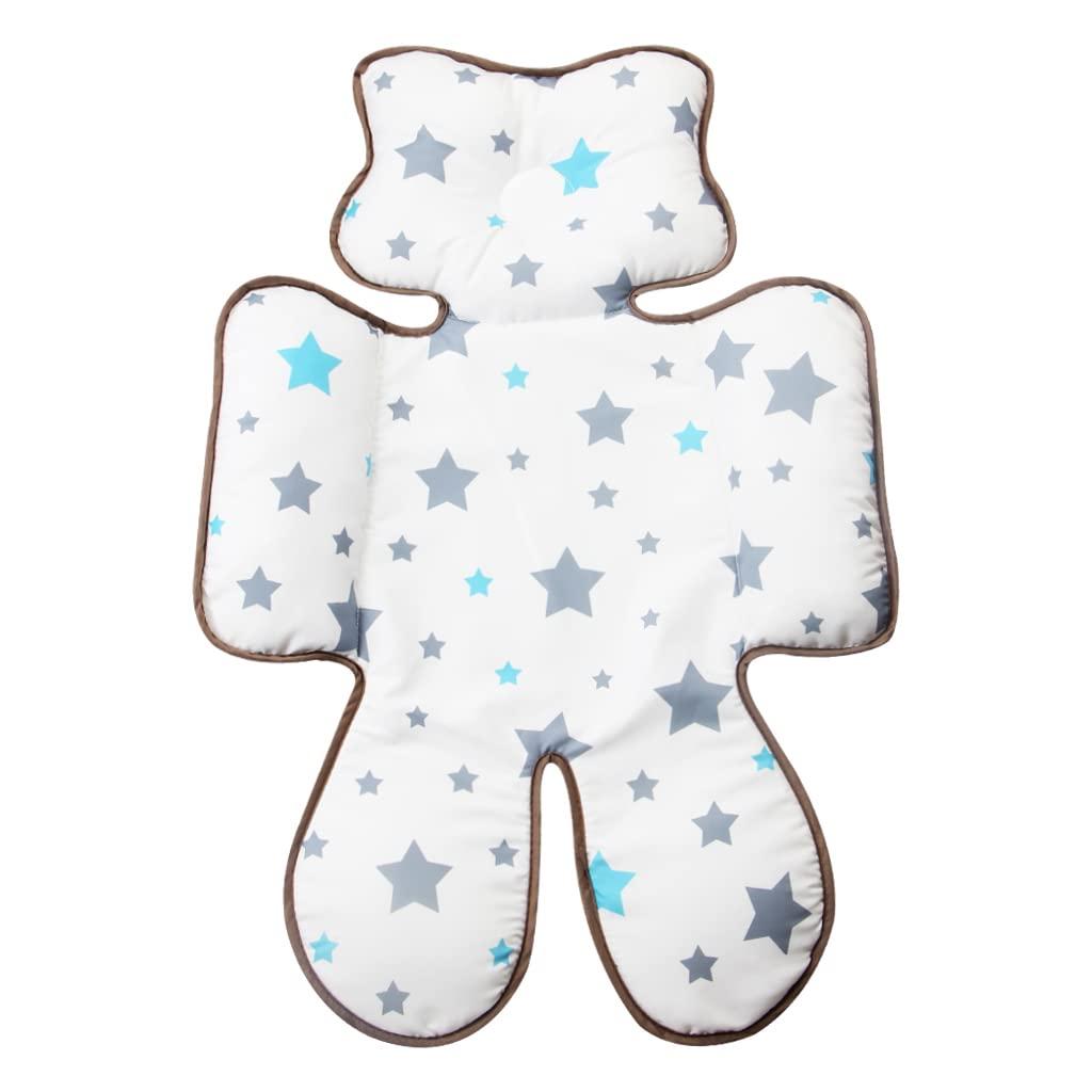 KAKIBLIN Toddler Head Body Support Pillow, Baby Seat Pad for Car Seat Stroller (Gray Star)