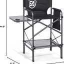 EVER ADVANCED 30.7" Seat Height Directors Chair for Makeup Artist with Side Table Easy Get in Out for Elderly Tall Camping Chair Supports 350lbs Black