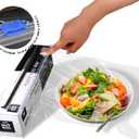 Plastic Food Wrap- 800 SQ. FT. BPA-Free, Includes Optional Slide Cutter, Extra Cling And No Mess, Clear