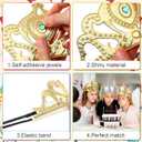 Yaomiao 66 Pieces Foam Princess Tiaras DIY Crowns Kids Party Favors Craft Crystal Diamond Sticker Making Your Own Tiara Girls(Bright Color)
