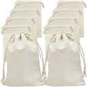 Jexila 24 Pieces Muslin Bags 4x6 inches Small Cotton Drawstring Gift Pouch Sachet Bag for Wedding Party Favor,Jewelry,DIY Crafts