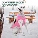 Kuoser Large Dog Coat, Winter Waterproof Dog Jackets for Large Dogs, Doggie Vest with Leash Hole, Cold Weather Coats Pet Snow Jacket for Labrador Beagle, Pink XXL (XXL (Chest Girth: 29.9-35.4''))