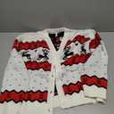 Simplee Womens Christmas Cardigan Casual Funny Reindeer Button Knit Open Front Cute Sweater for Holiday Party, L