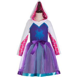 Tutu Costume for Girls Spider-Man Spider-Gwen dress Girls Cosplay dresses (10 Years, White)