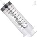 500mL Large Syringe with Tip Adapter, Individual Sealed and Sterile, Large Plastic Garden Syringe for Liquid,Watering, Oil, Refilling
