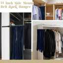 Blulu 2 Pcs Sliding Tie Rack Hanger for Closet, 25 Tie Pull Out Wall Mount Extending Sturdy Metal Belt Organizer Holder for Men Belt Storage, 13.8'' x 1.7'', Black