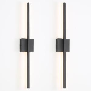 fengkiop Wall Sconces Set of Two, Black Modern Wall Sconce Light for Bathroom, Living Room, Bedroom, Hardwired 3000K 40''
