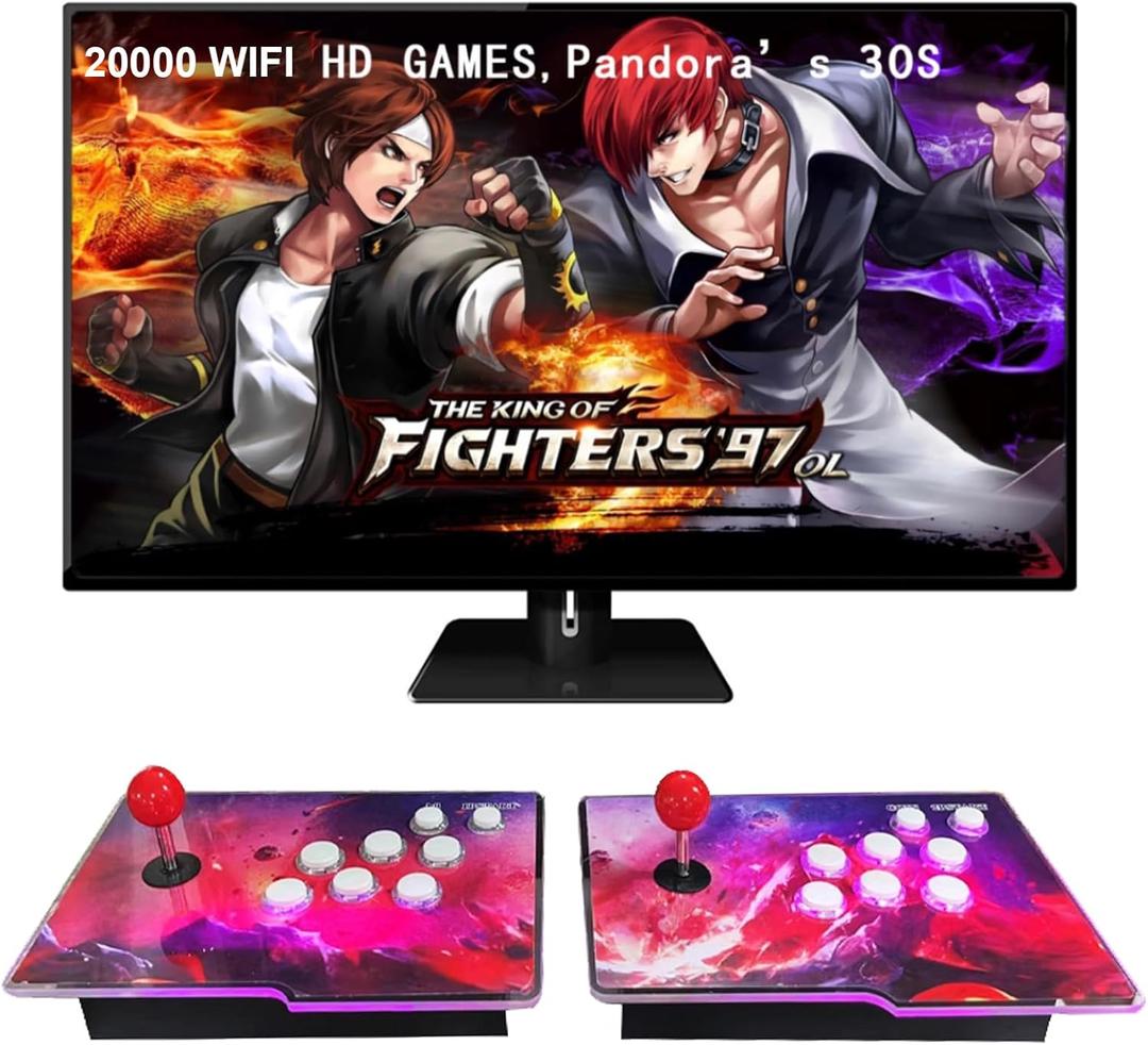 36800 Games in 1 Separate 3D WiFi Pandora's Box, Separate 2 in 1 Classic Arcade Game Console, 2 Joysticks, Support 3D, 1280x720 Full HD, Search/Save/Hide/Pause Game up to 4 Players