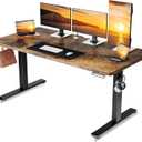 GTRACING Electric Standing Desk, 55 x 24 Inches Sit Stand up Desk with Memory Preset Controller, Height Adjustable Ergonomic Home Office Computer Desk (Rustic Brown)