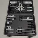 Orion Motor Tech Harmonic Balancer Puller Kit, 49pc Power Steering Pulley Puller Installer Tool Set, Heavy Duty Steering Wheel Puller Tool Kit for Flange Type Gear and Crank Puller (Black)