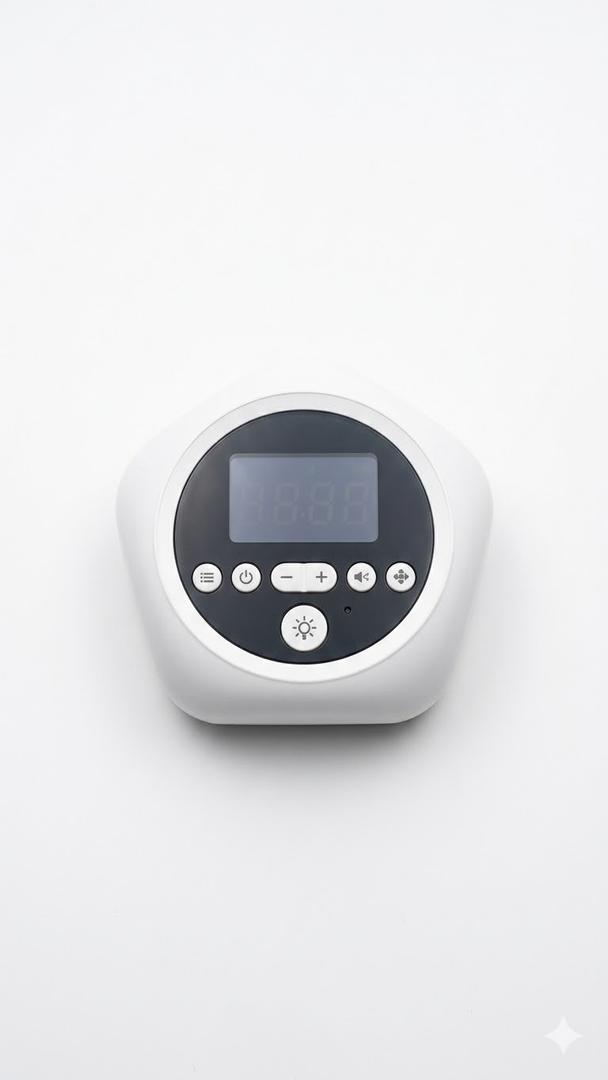 Discovery Kids Sound Machine Alarm Clock with Stars Projection, 6 Nature Sound Soother Therapy Tracks, Temperature and Date Display, Battery-Powered, Alarm and Timer Functions