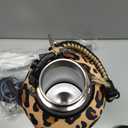 Insulated Water Bottle | Thickened Stainless Steel Vacuum Metal | Portable Sports Half Gallon Large Water Jug for Gym and Hiking with Straw, Carrier Bag, Handle Strap | BPA-Free 64 oz (Leopard Print)