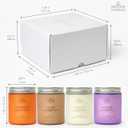 Candle Gift Set for Women 4 x 8oz: 200 Hour Burn, 10% Fragrance Oil, Coffee, Vanilla, Lavender & Pumpkin Spice, Frosted Colored Glass Jars, Silver Lids, Luxury Gift Box by Spotless Candles
