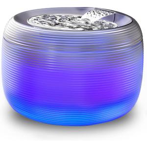 SIBAYS 3.5L Cat Water Fountain, 118oz Large Capacity Cat Fountains for Drinking with Water Level LED Light, Quiet Automatic Pet Water Fountain for Cats Indoor, Dog Water Dispenser Easy to Clean FS75