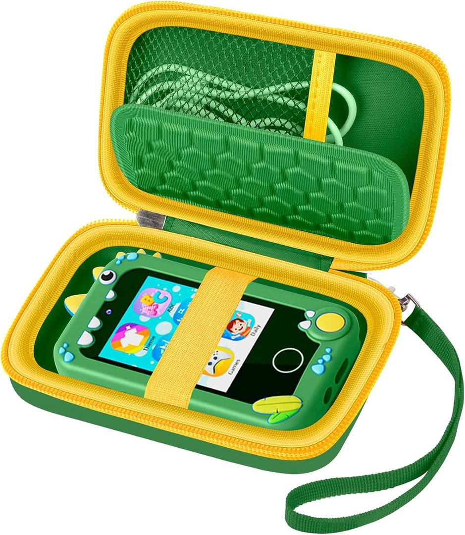 14 x ALKOO Kids Smartphone Case | AI Digital Camera Bag | for Luoba/for WEOLULI/for Joozfee/for VOGBY Learning Toys | Holder for Play Cell Phone Size Up to 5 in(L) * 2.7 in(W) | Over 7 Years Age (Green)
