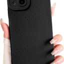 NITITOP Compatible with iPhone 15 Case Cute Aesthetic Little Polka Dots Pattern Design for Women Men Girls Soft TPU Shockproof Stylish Full Camera Protective Phone Cover - Black