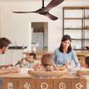 KASASS Ceiling Fan No Light, 52 in Outdoor Ceiling Fans with Remote Control without Light, 3 Blades, 6 Speed Reversible DC Motor Modern for Patios, Kitchen, Bedroom, Porch