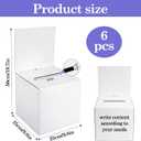 Klmnop 6 Pack 10 x 10 x 10 Inch Raffle Boxes with Slot, Large Cardboard Ballot Box with Removable Header, Donation Box for Voting, Donation, Fundraising, Suggestion & Ballot Contest(White)