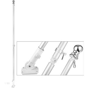Juvale House Flag Pole Kit, Outdoor Wall Mounted Metal Flag Holder and Pole Set (6 Feet)