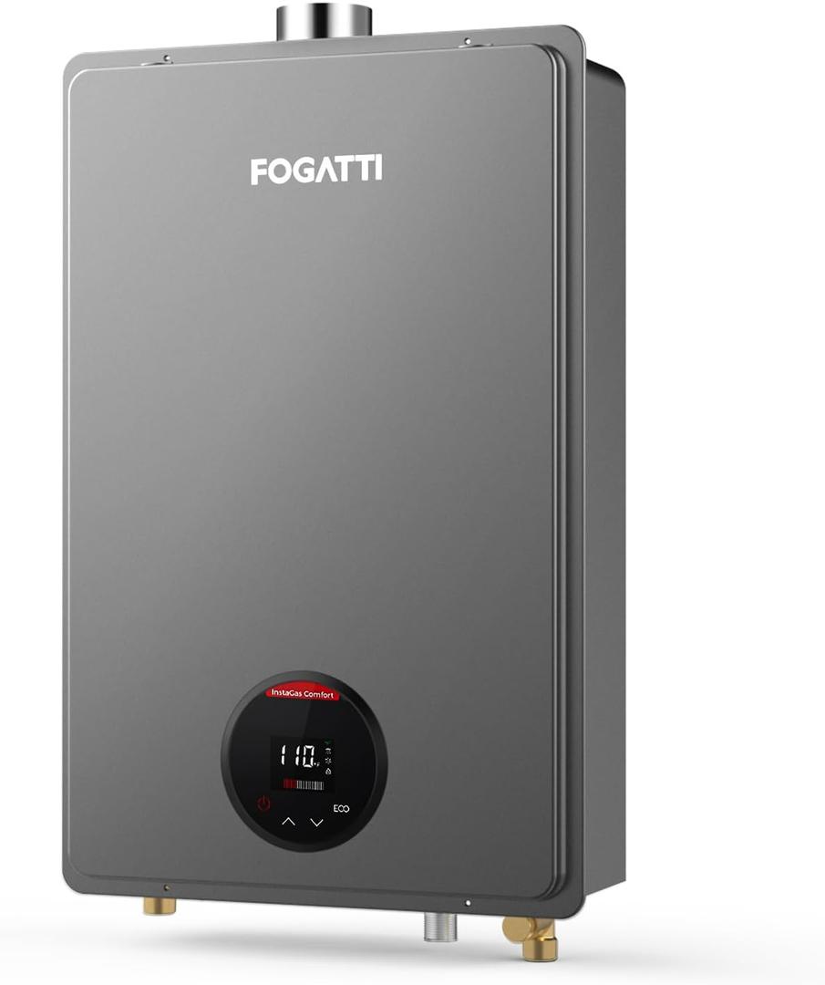 FOGATTI Natural Gas Tankless Water Heater Indoor - Max 5.1 GPM 120,000 BTU, CSA Certified Compact Design On Demand Instant Hot Water Heater - Instagas Comfort 120S Series