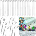 Fiwochic 50 Pcs Christmas Light Stakes 17 Inch Metal Yard Holiday Light Lawn Stakes for C7 C9 String Lights Mini Lights for Outdoor Garden Patio Pathway Driveway Decorations