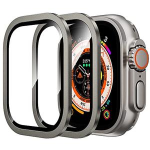 WSKEN for Apple Watch Ultra 3/Ultra 2/Ultra Screen Protector 49mm,9H Tempered Glass + Titanium Alloy Frame, [Keep Original] [Touch Sensitive] Lightweight Protective Glass Film for iwatch Ultra 3/2/1