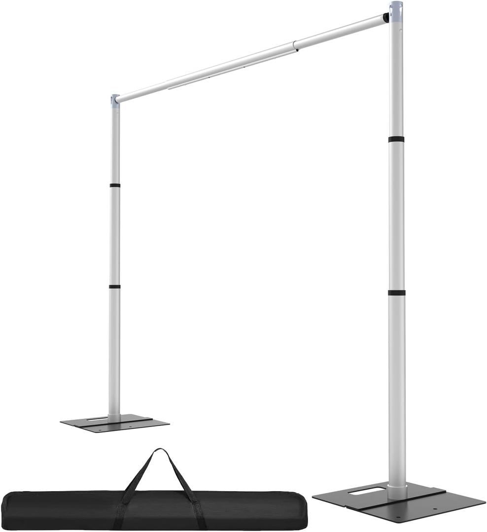 Topuoos Backdrop Stand Heavy Duty 10x10Ft, Adjustable Metal Frame Pipe and Drape,Background Stand for Wedding Birthday Party Decorations